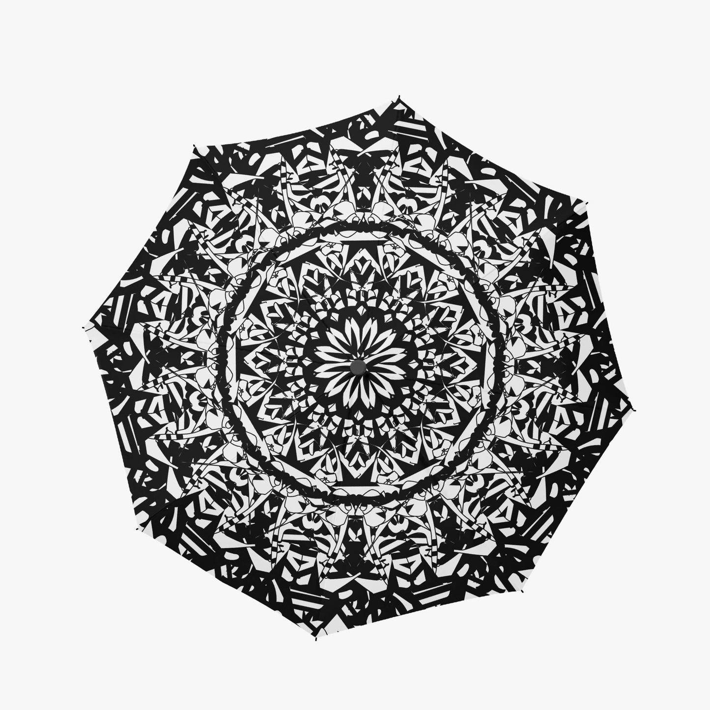 Flower Bloom In Black Automatic Folding Umbrella