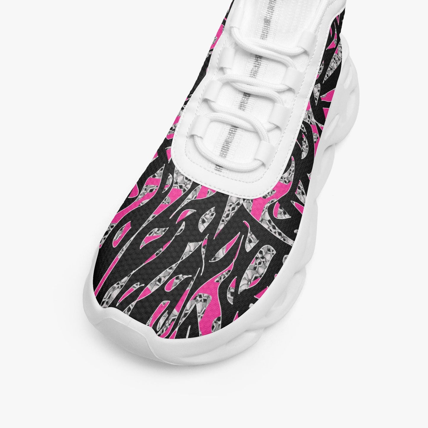 Skullfetti High-top Bounce Mesh Knit Sneakers