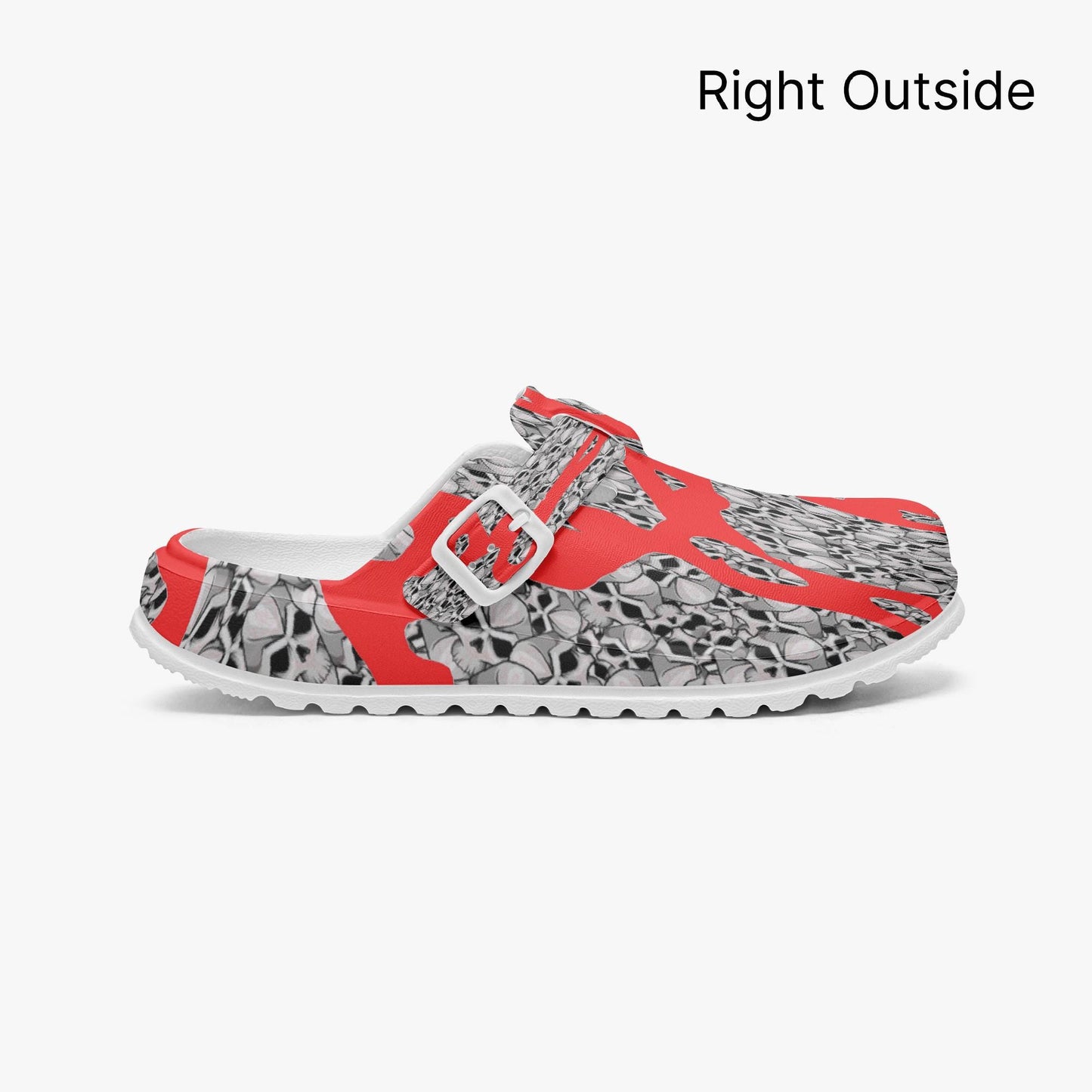 Skulls In Red EVA Nurse Clogs