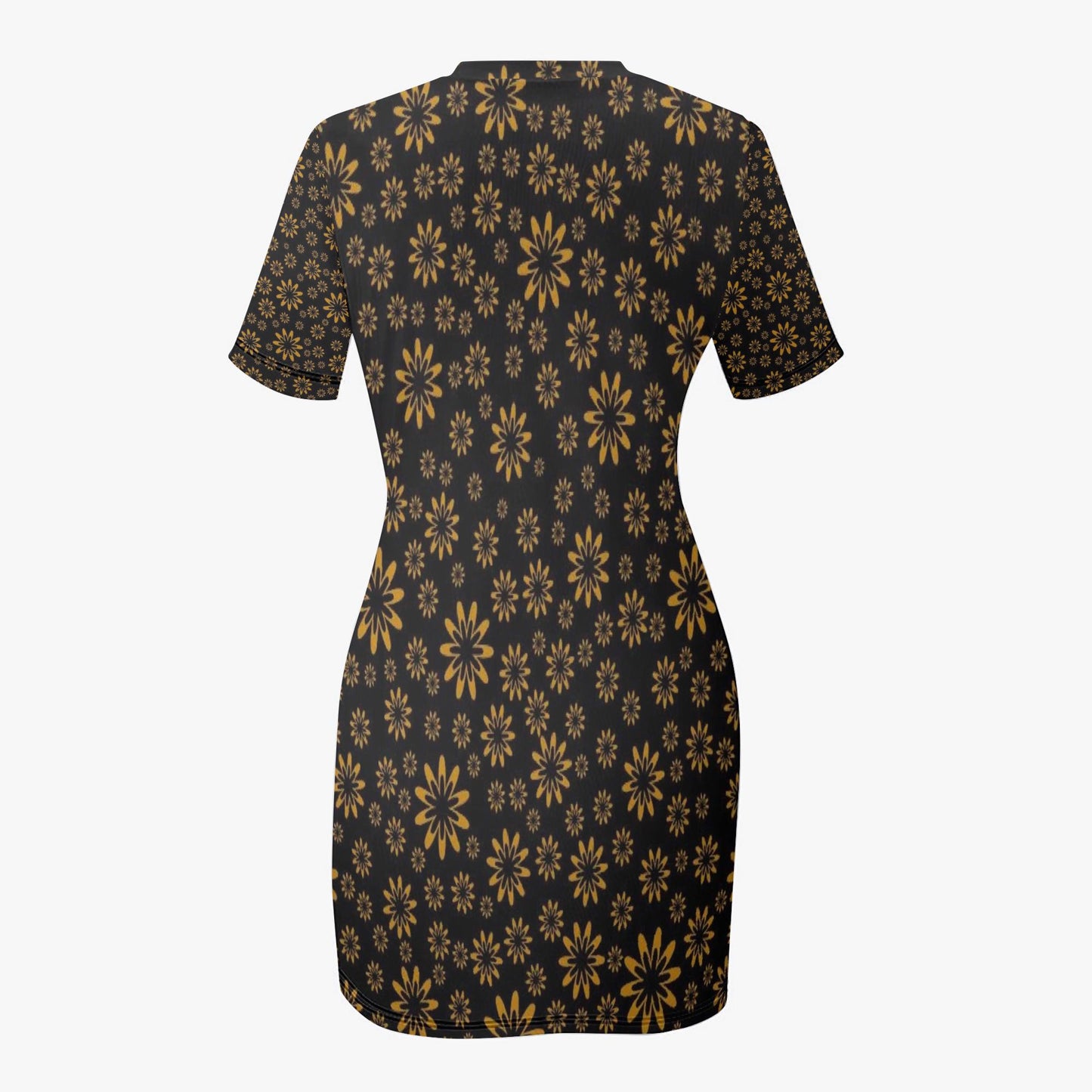 Flower Bloom Slim-fit Short-sleeved Dress