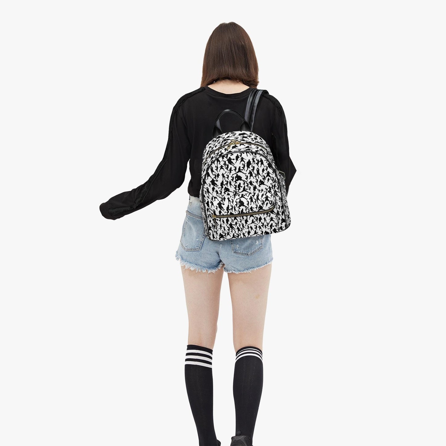 B-Ball Moves All Over Printed PU Backpack
