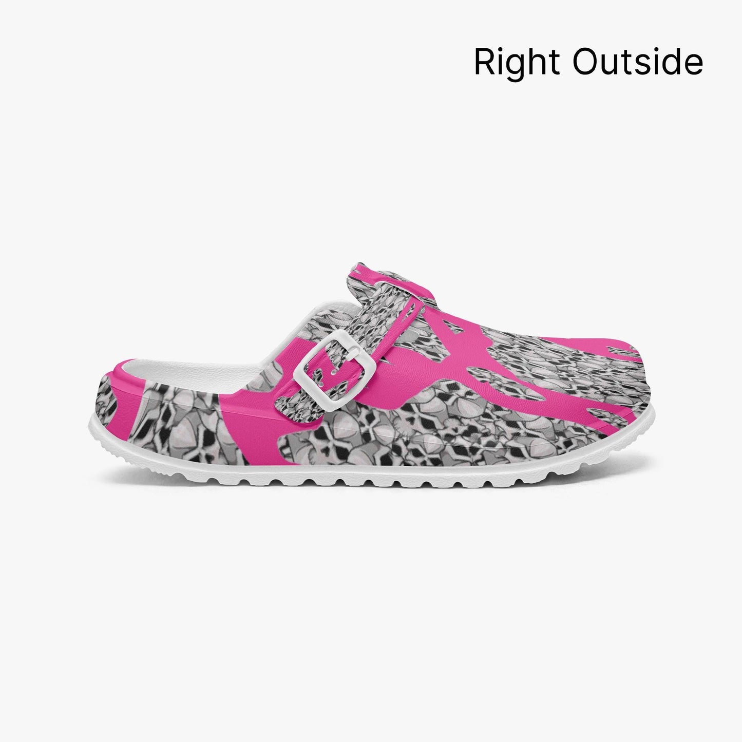 Skulls In Pink EVA Nurse Clogs