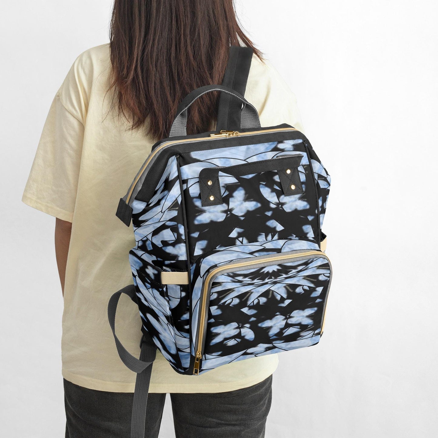 Butterfly Effect In Blue Diaper Backpack