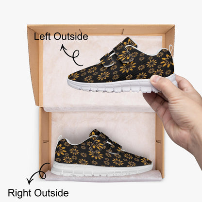 Flower Boomtelyah  Kids Lightweight Velcro Sneaker