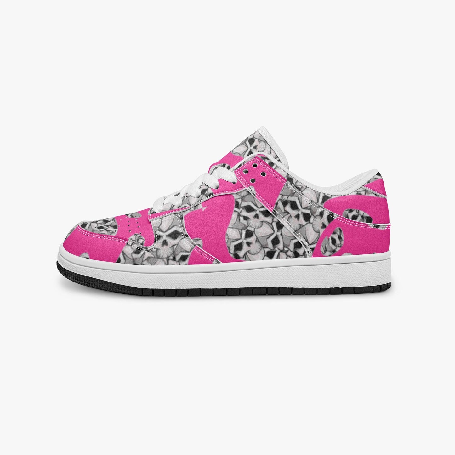 Skulls In Pink Dunk Stylish Low-Top Leather Sneakers