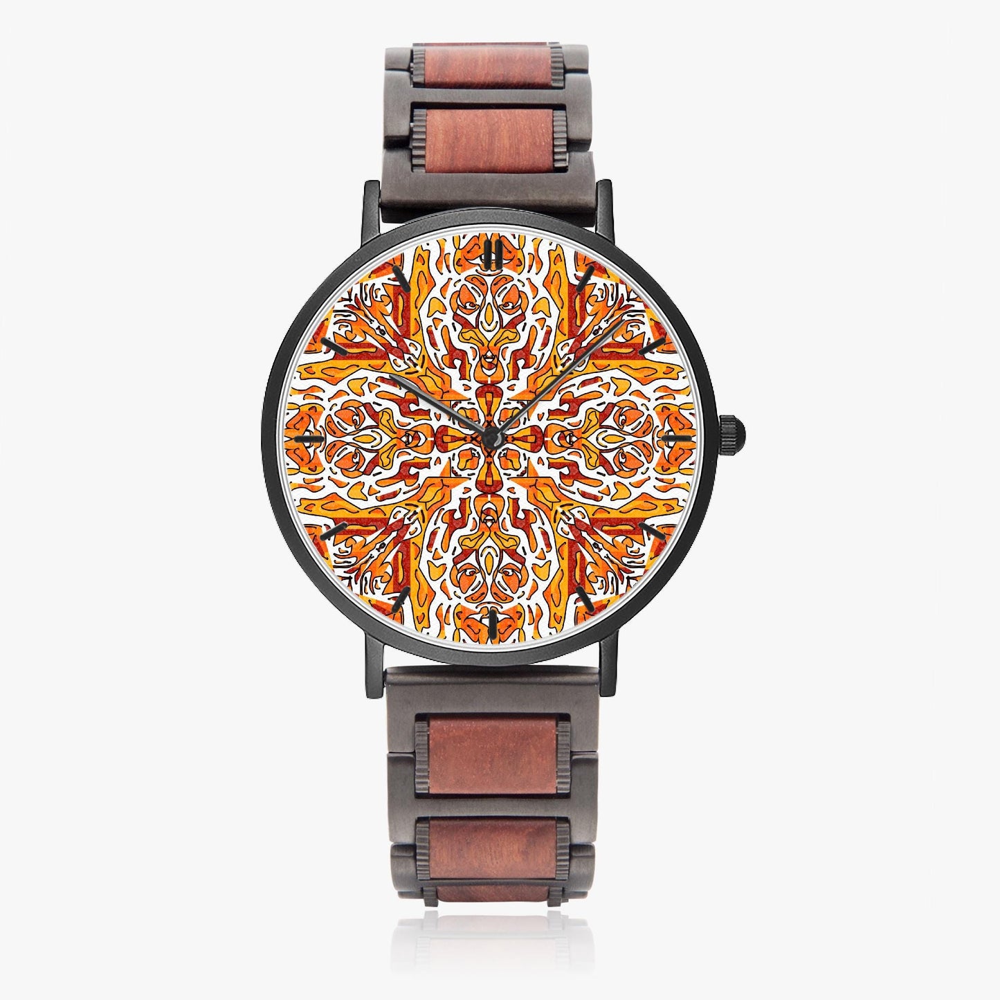 Heavenly Cross wooden Strap Quartz Watch - With Indicators
