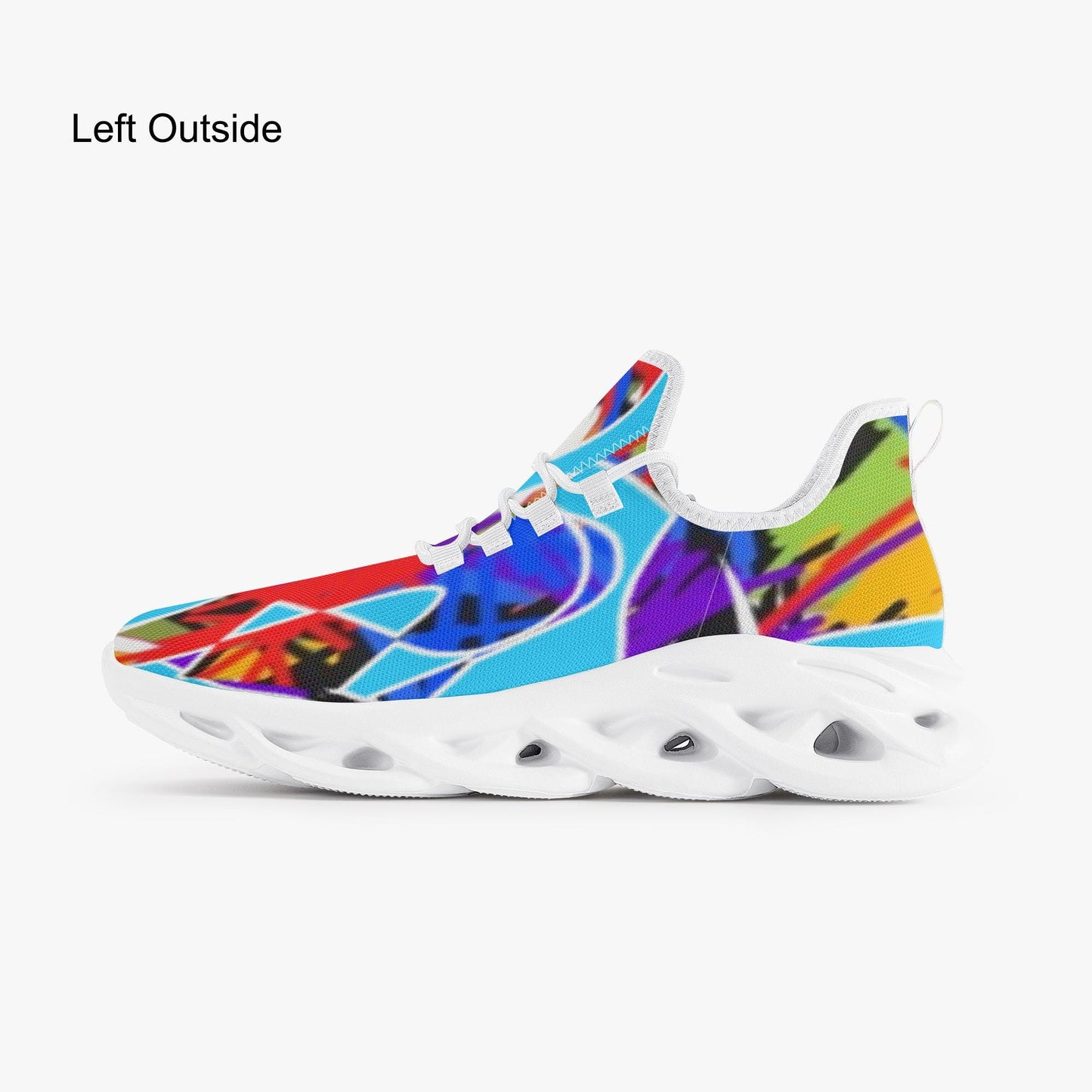 Blue FLOAT Bounce Mesh Knit Sneakers - White