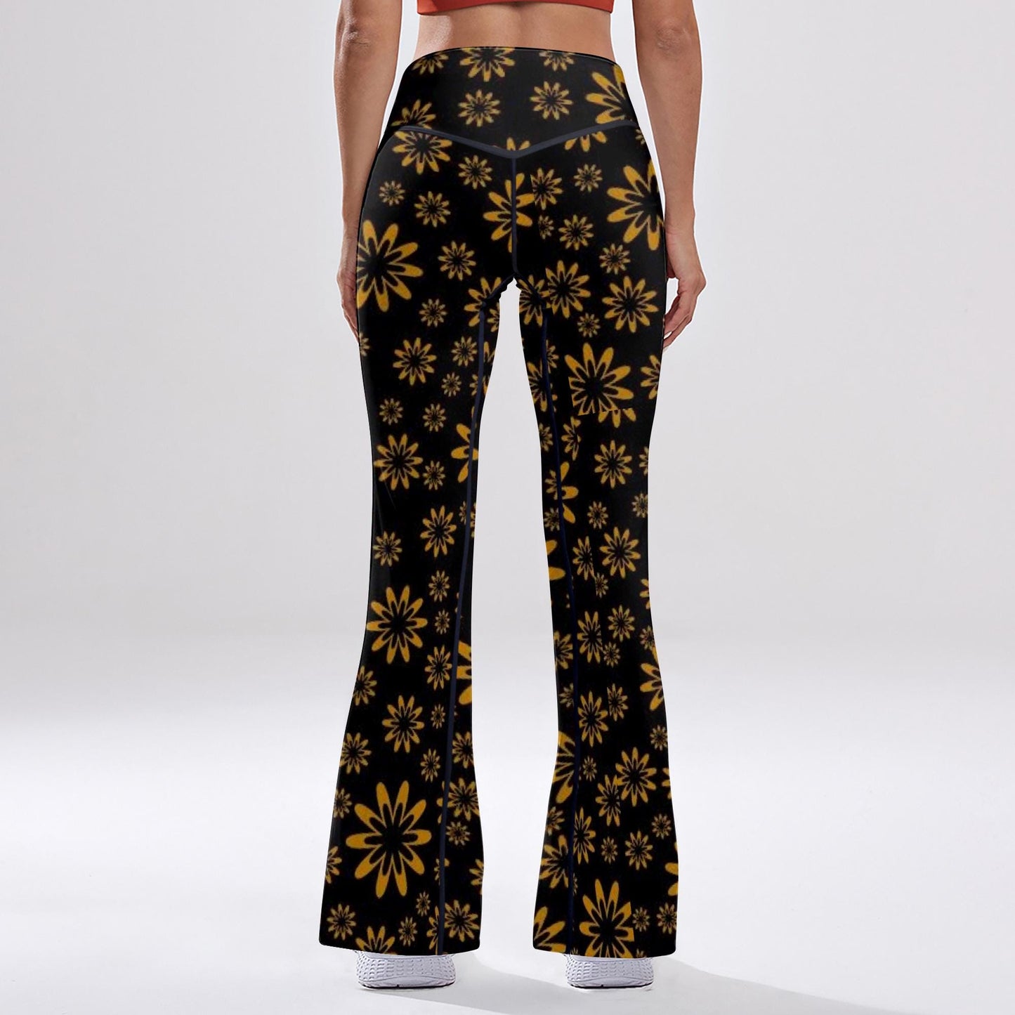 Flower Boomtelyah High-rise Bell-bottoms Yoga Pants