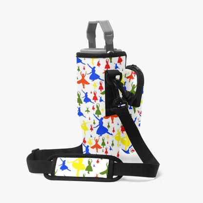 Colorful Ballerina Tumbler Sleeve with Phone Holder