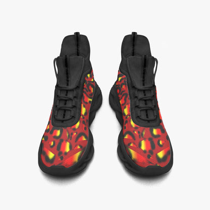 Vibrant Animal Print High-top Bounce Mesh Knit Sneakers