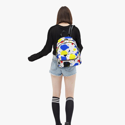 Paint Drip All Over Printed PU Backpack