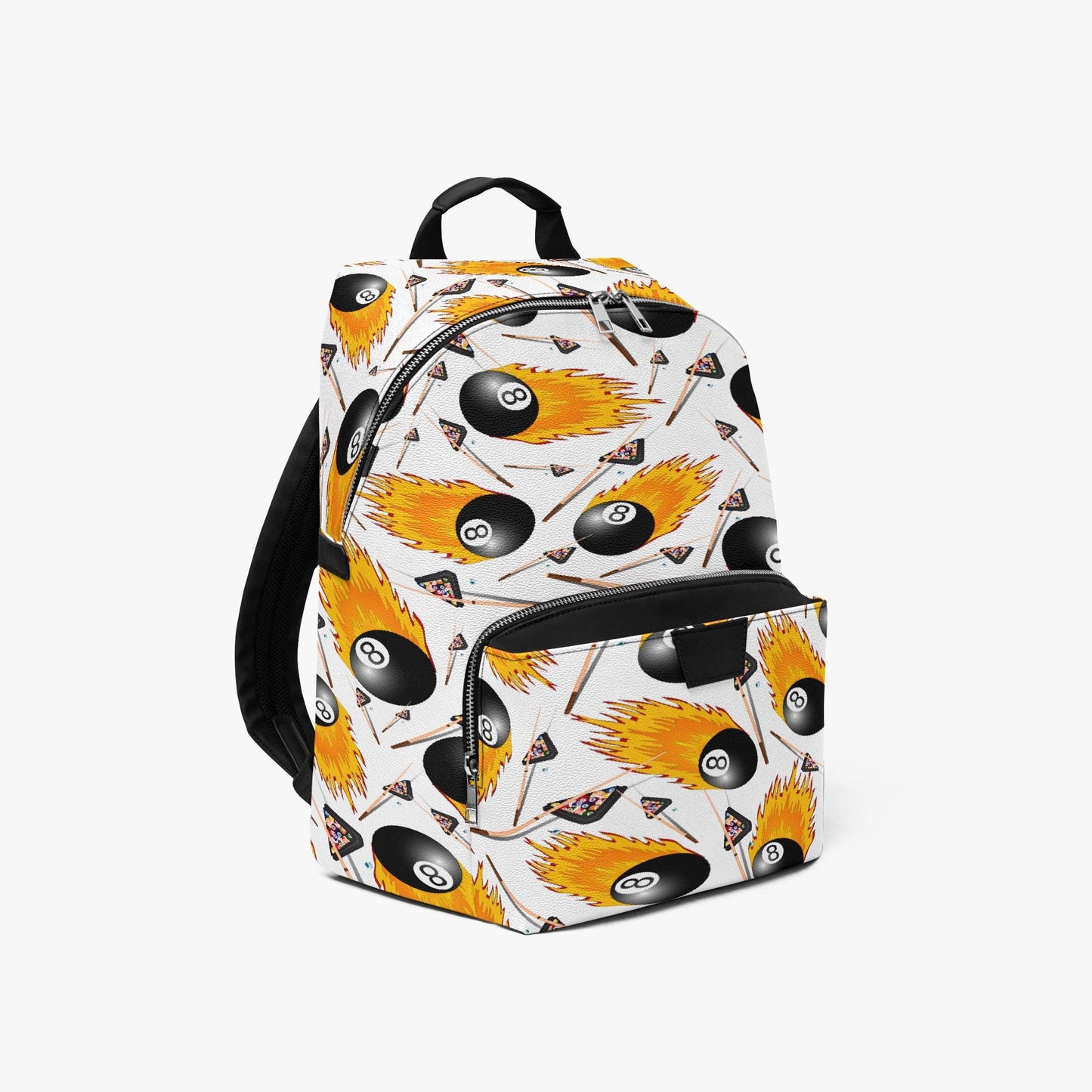 Fire 8 Ball Zipper-up Leather Backpack