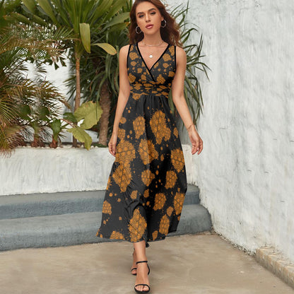 Meteor Shower V-neck Sleeveless Dress