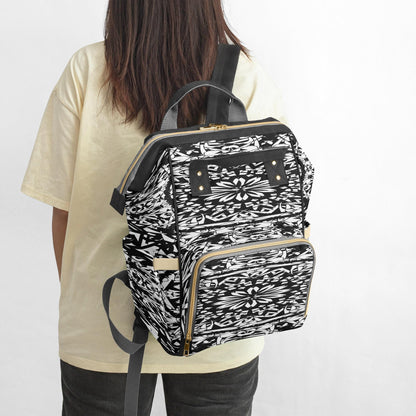 Flower Bloom In Black Baby Momaz Diaper Backpack
