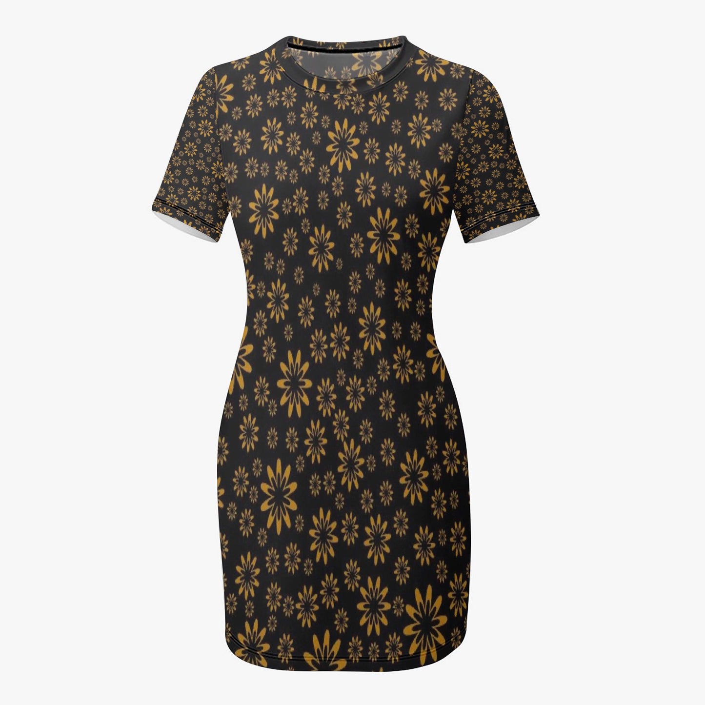 Flower Bloom Slim-fit Short-sleeved Dress
