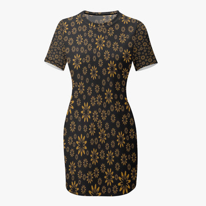 Flower Bloom Slim-fit Short-sleeved Dress