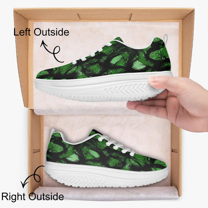 Green Fur Like Casual Women’s Mesh Rocking Shoes