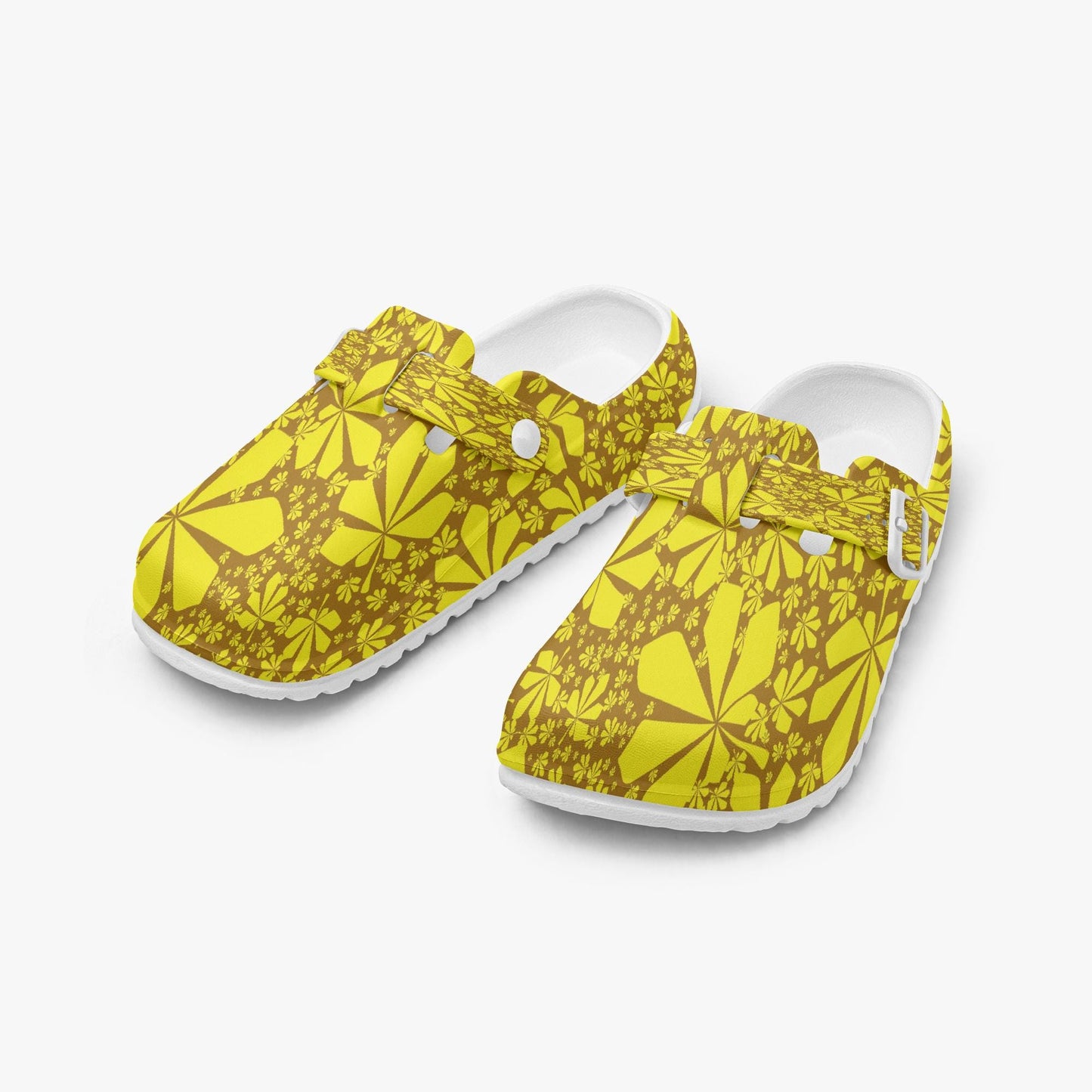 Yellow Floral EVA Nurse Clogs