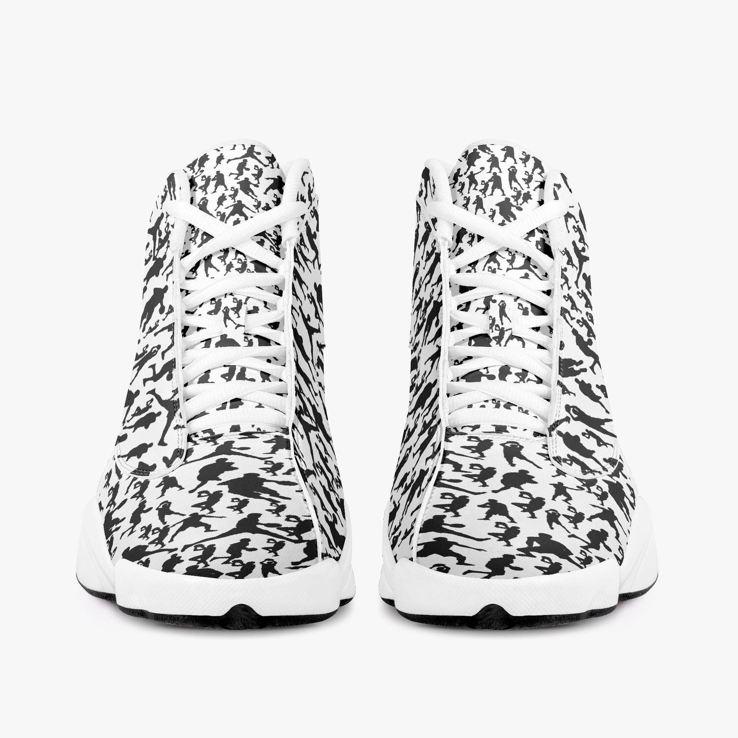 B-Ball Moves High-Top Leather Basketball Sneakers - White