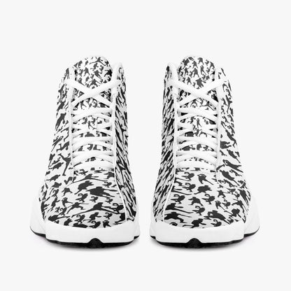 B-Ball Moves High-Top Leather Basketball Sneakers - White