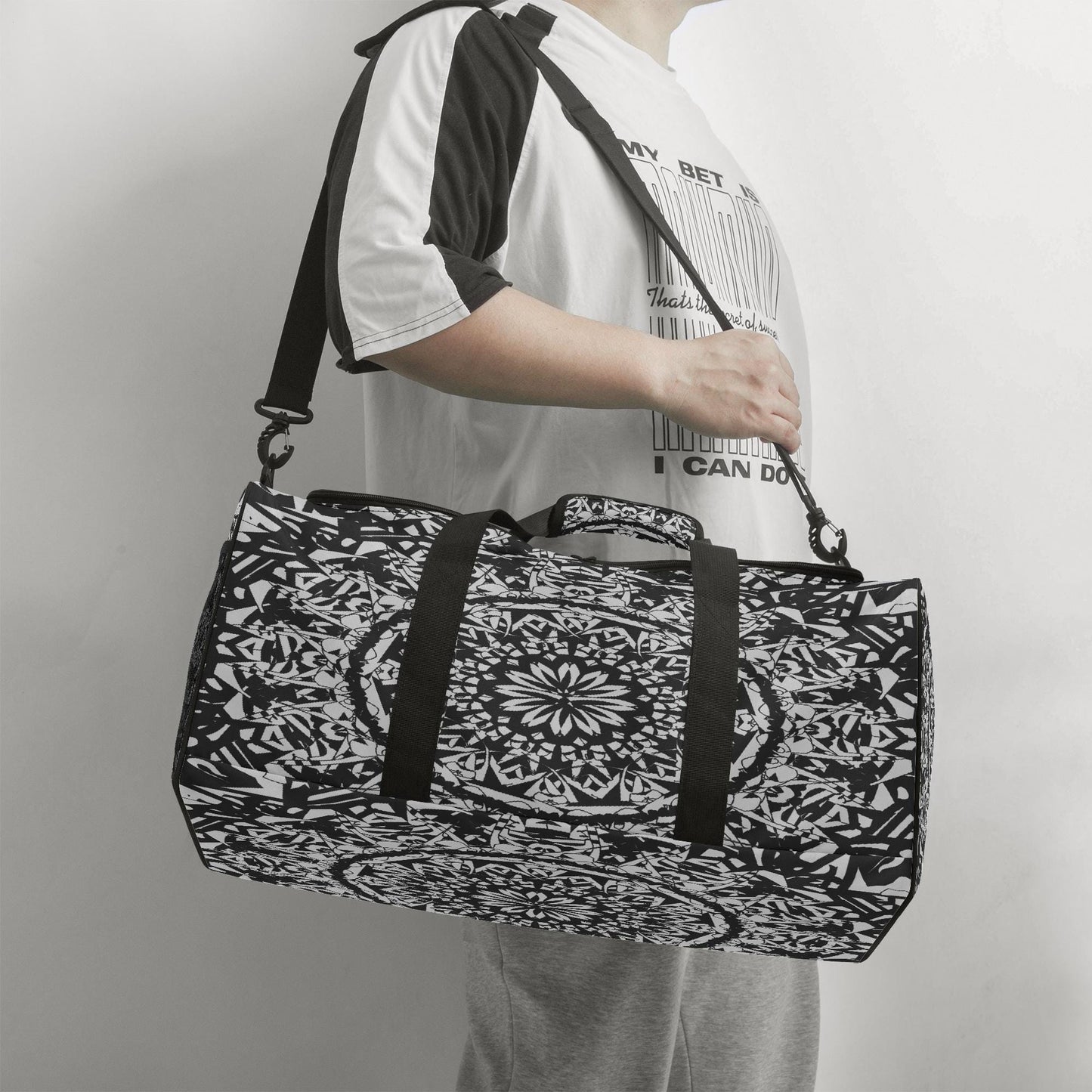Flower BloomIn Black Duffel Bag