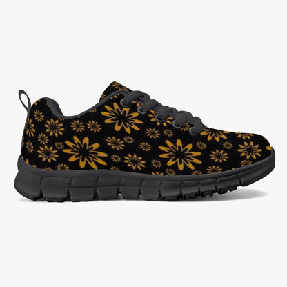 Flower Boomtelyah Kids Lightweight Mesh Sneakers - Black
