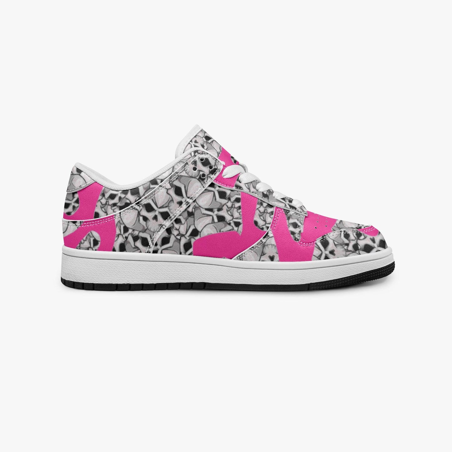 Skulls In Pink Dunk Stylish Low-Top Leather Sneakers