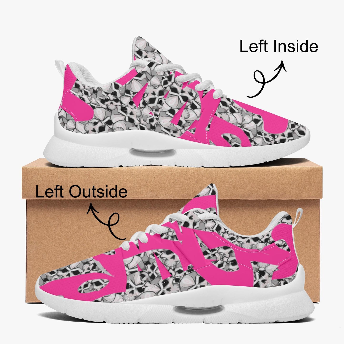 Skulls In Pink Minimalist Running Shoes
