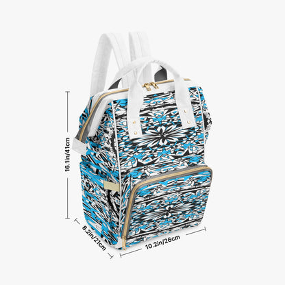 Flower Bloom In Blue Baby Momaz Diaper Backpack