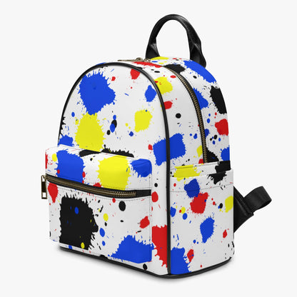 Paint Drip All Over Printed PU Backpack