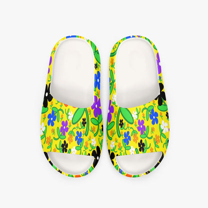 Colorful Flowers In Yellow  AOP Slides
