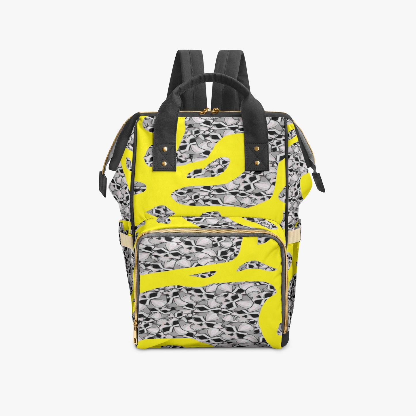 Skulls In Yellow Baby Momaz Diaper Backpack