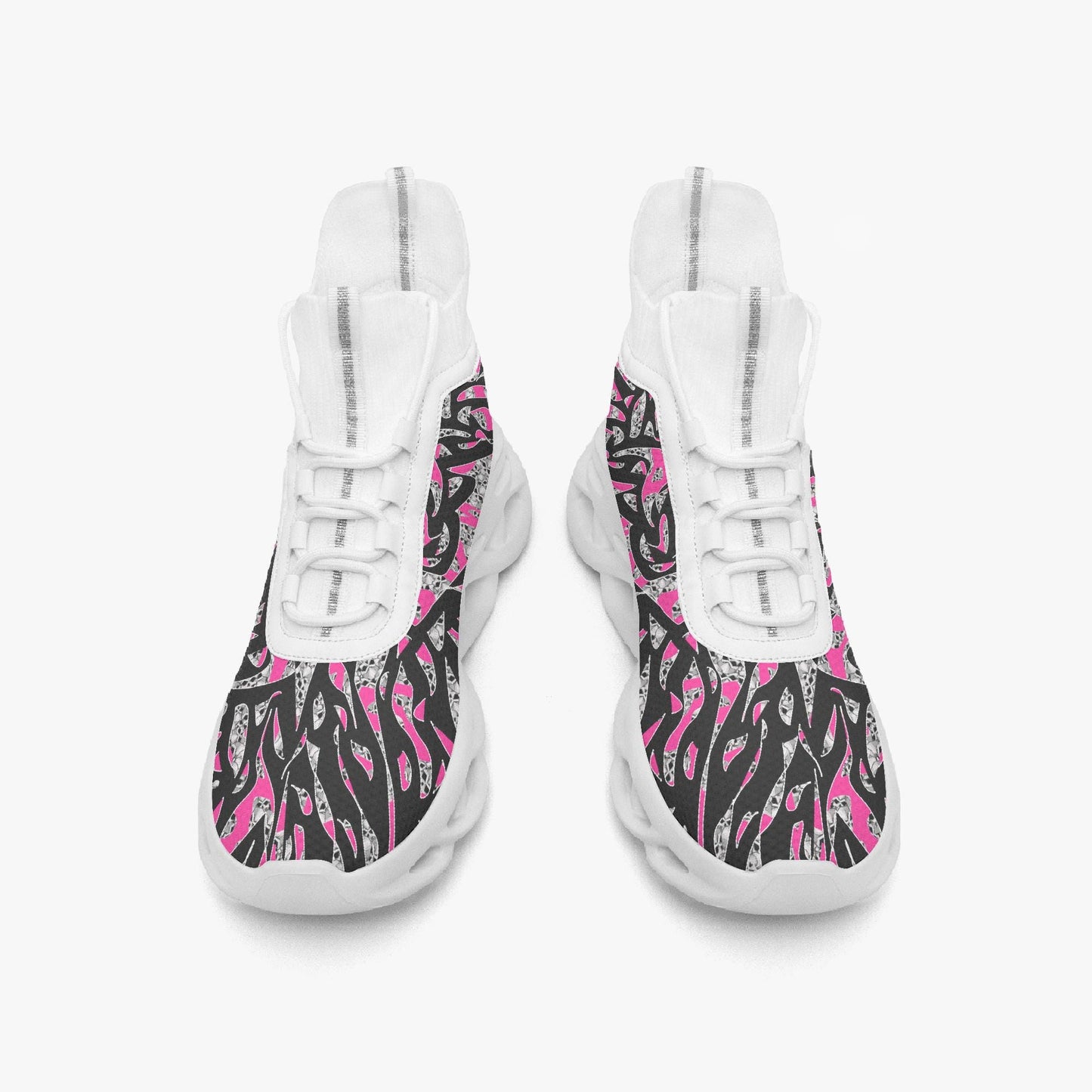 Skullfetti High-top Bounce Mesh Knit Sneakers