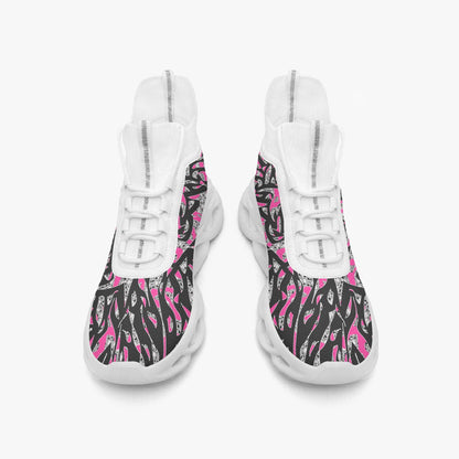 Skullfetti High-top Bounce Mesh Knit Sneakers