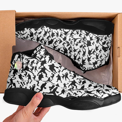 B-Ball Moves Black Sole High-Top Leather Basketball Sneakers