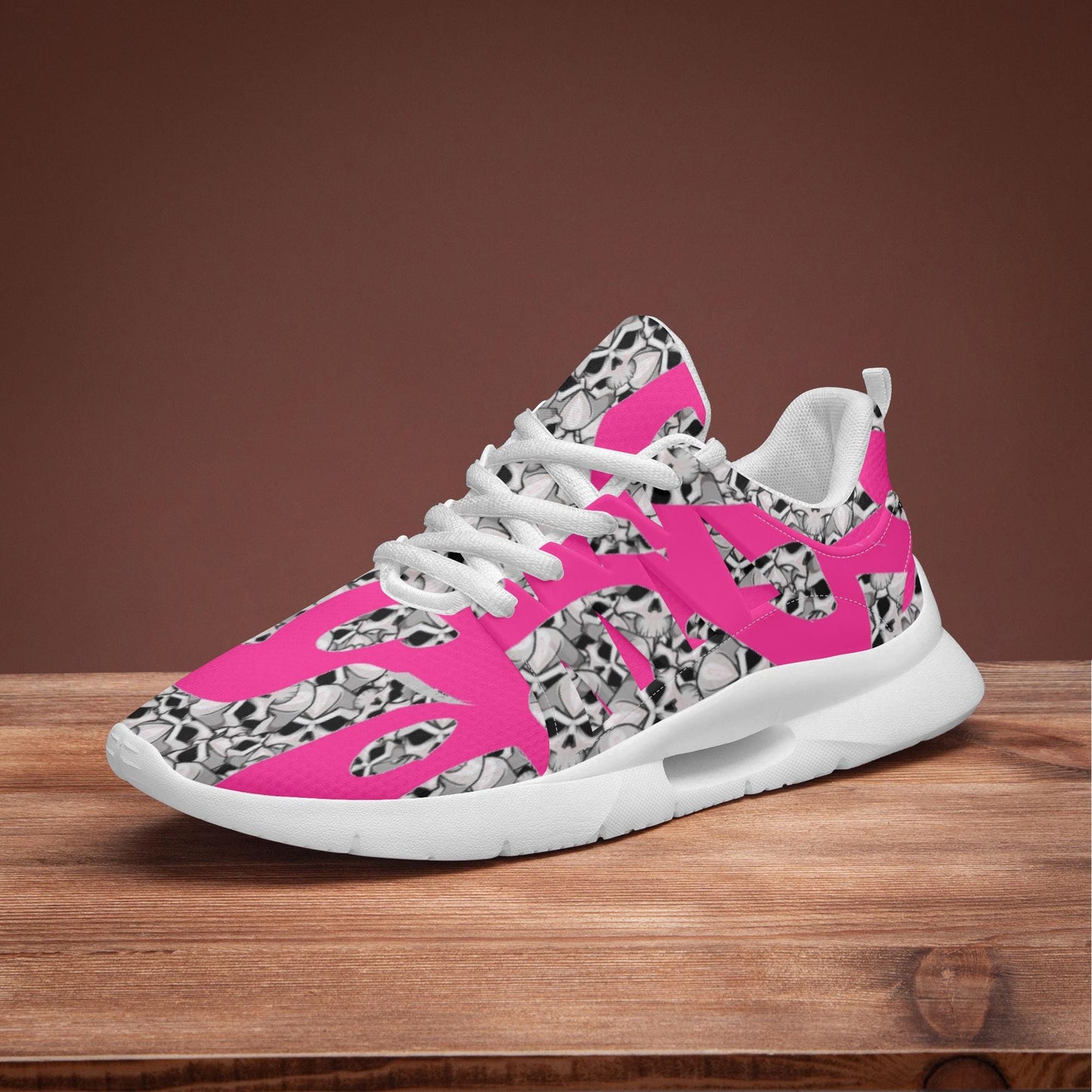 Skulls In Pink Minimalist Running Shoes