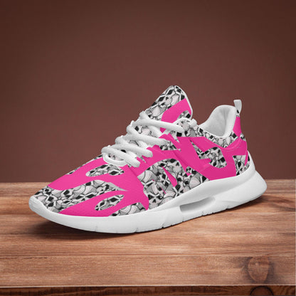 Skulls In Pink Minimalist Running Shoes