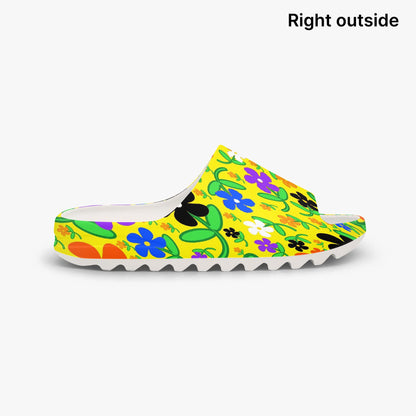 Colorful Flowers In Yellow  AOP Slides