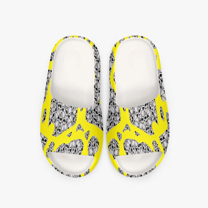 Skulls In Yellow AOP Slides