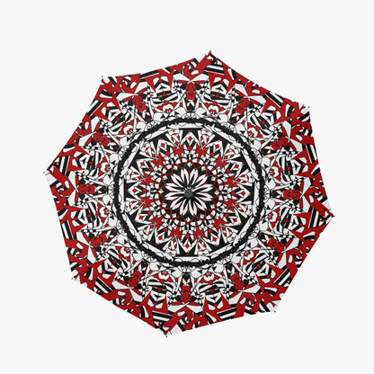 Flower Bloom In Red Automatic Folding Umbrella