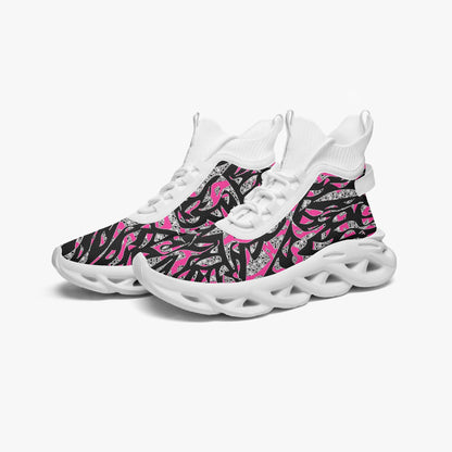 Skullfetti High-top Bounce Mesh Knit Sneakers