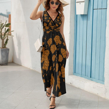 Meteor Shower V-neck Sleeveless Dress