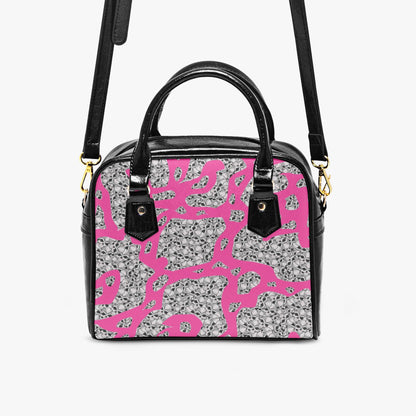 Skulls In Pink Casual Leather Saddle Bag