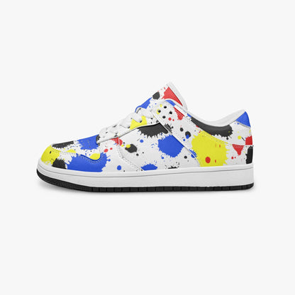 Paint Drip Dunk Stylish Low-Top Leather Sneakers