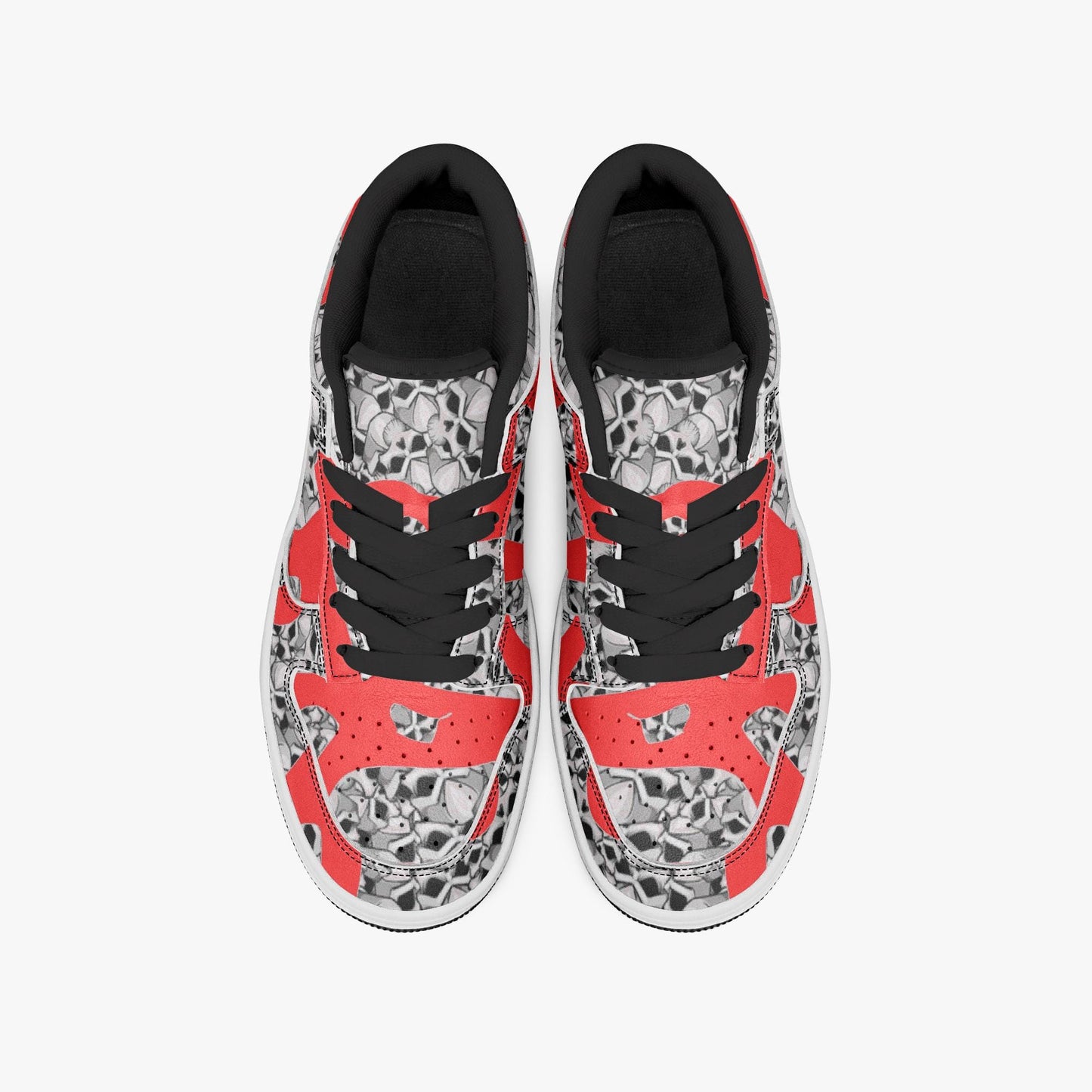 Skulls In Red Dunk Stylish Low-Top Leather Sneakers