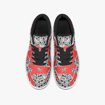 Skulls In Red Dunk Stylish Low-Top Leather Sneakers