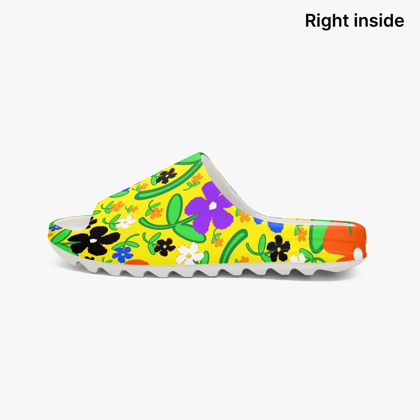Colorful Flowers In Yellow  AOP Slides