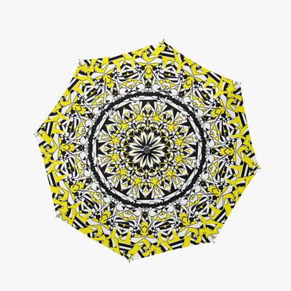 Flower Bloom In Yellow Automatic Folding Umbrella