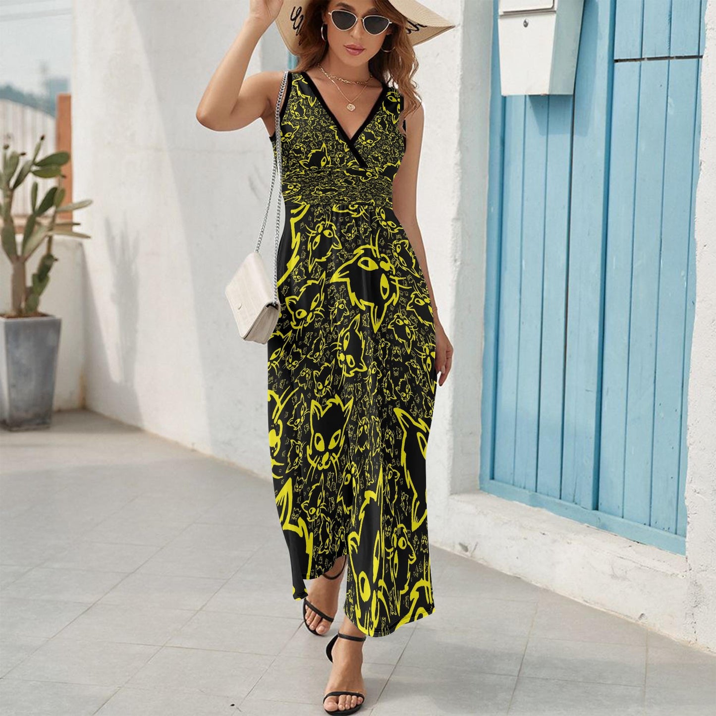 Yellow Mellow V-neck Sleeveless Dress