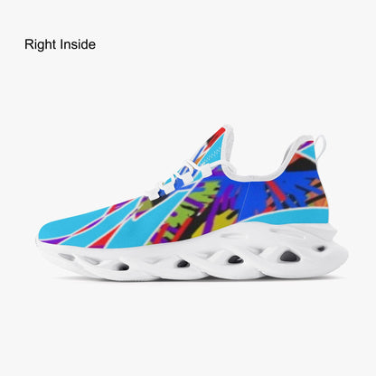 Blue FLOAT Bounce Mesh Knit Sneakers - White